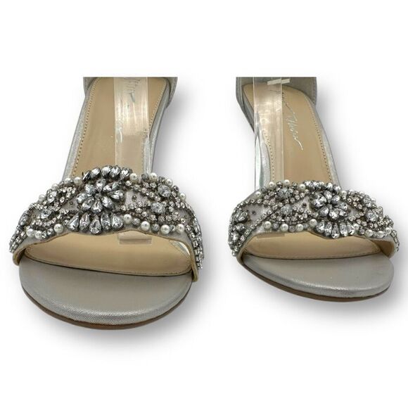 Betsey Johnson Womens Gina Embellished Rhinestone Sandals Silver Size 10M - Picture 5 of 11